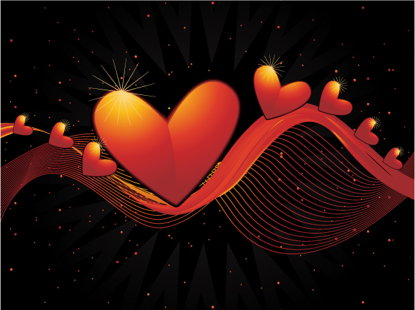 free vector Heart-shaped vector -2 dynamic lines background